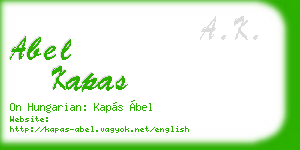 abel kapas business card